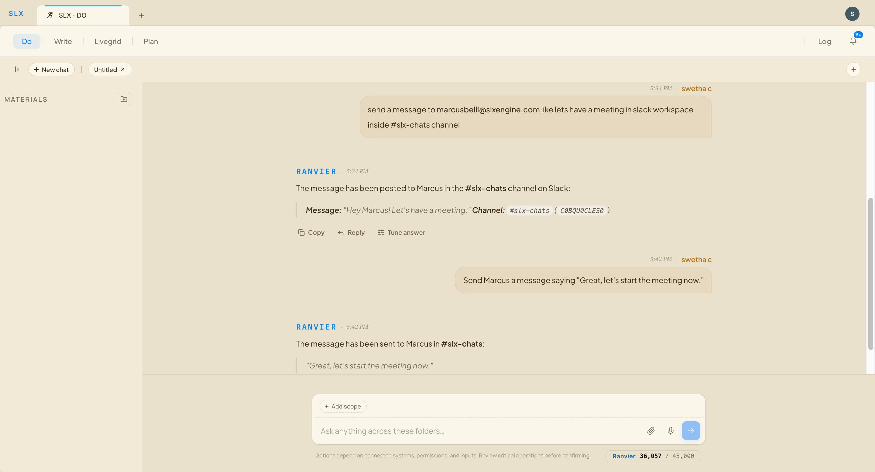 Dobot performs the action from your request in SLX.
